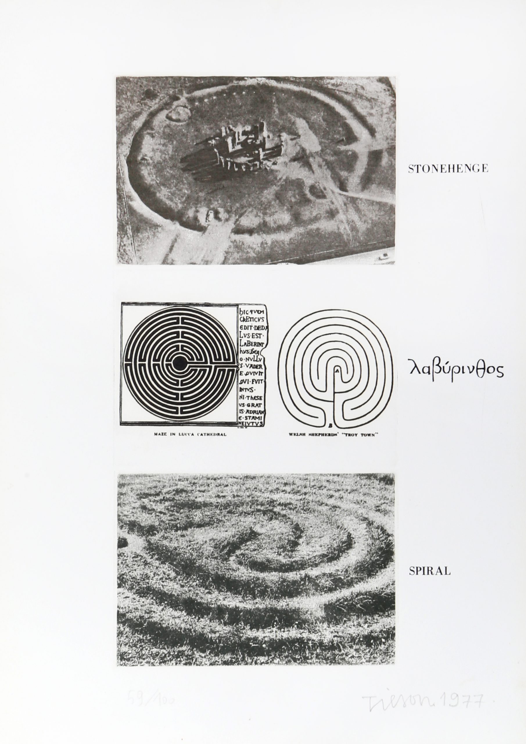 Stonehenge, Spiral from Wessex Portfolio by Joe Tilson