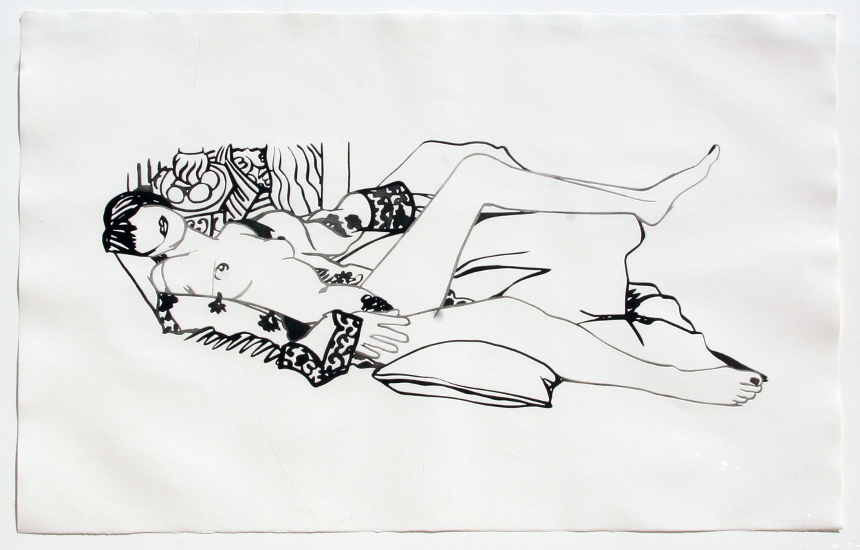Monica Nude with Purple Robe by Tom Wesselmann