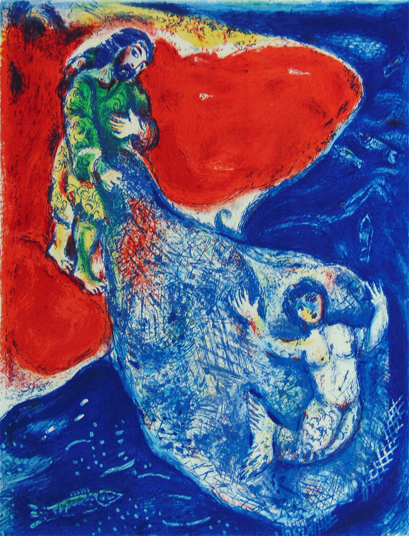 When Abdullah got the Net Ashore…, from: Four Tales from the Arabian Nights by Marc Chagall