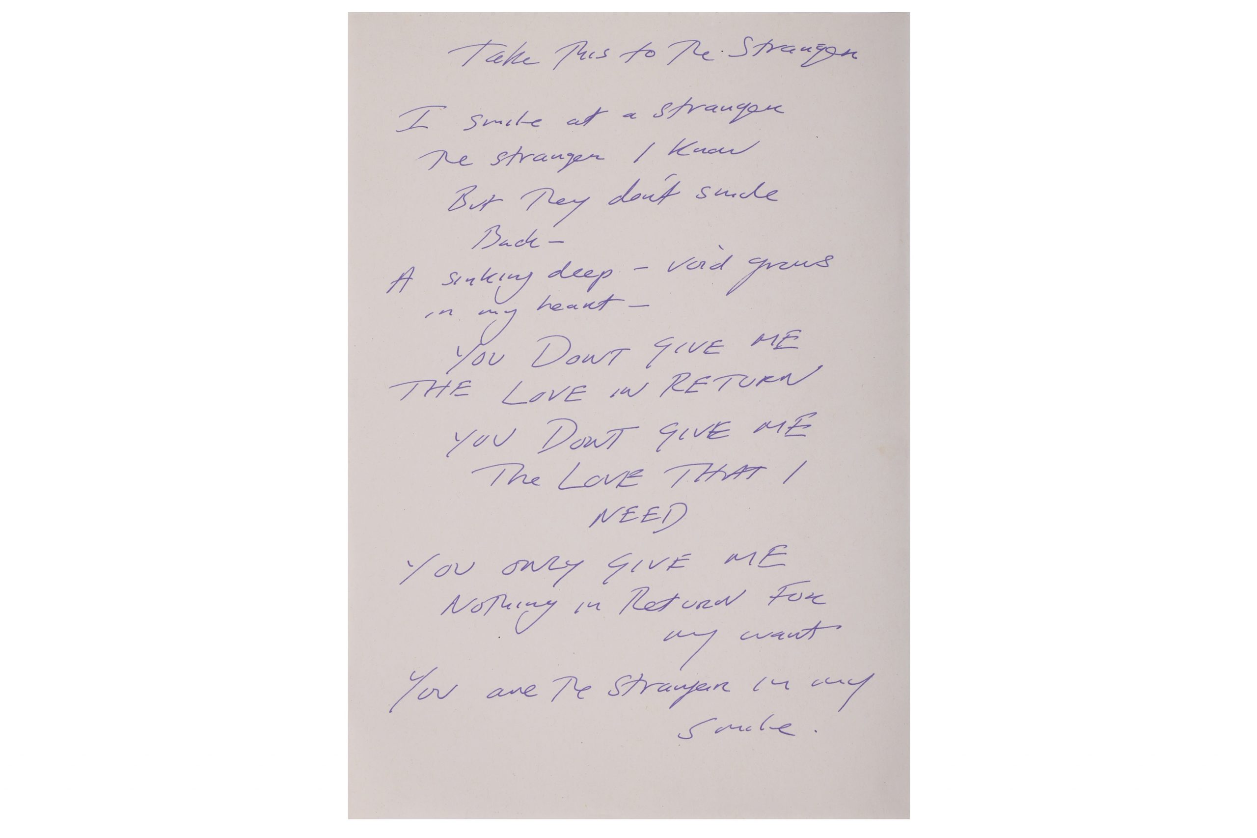 Take This To The Stranger by Tracey Emin