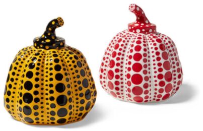 Pumpkin Cast Resin Figure – Red, Yellow by Yayoi Kusama at Dovehouse Contemporary