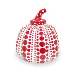 Pumpkin Cast Resin Figure – Red, by Yayoi Kusama at Dovehouse Contemporary