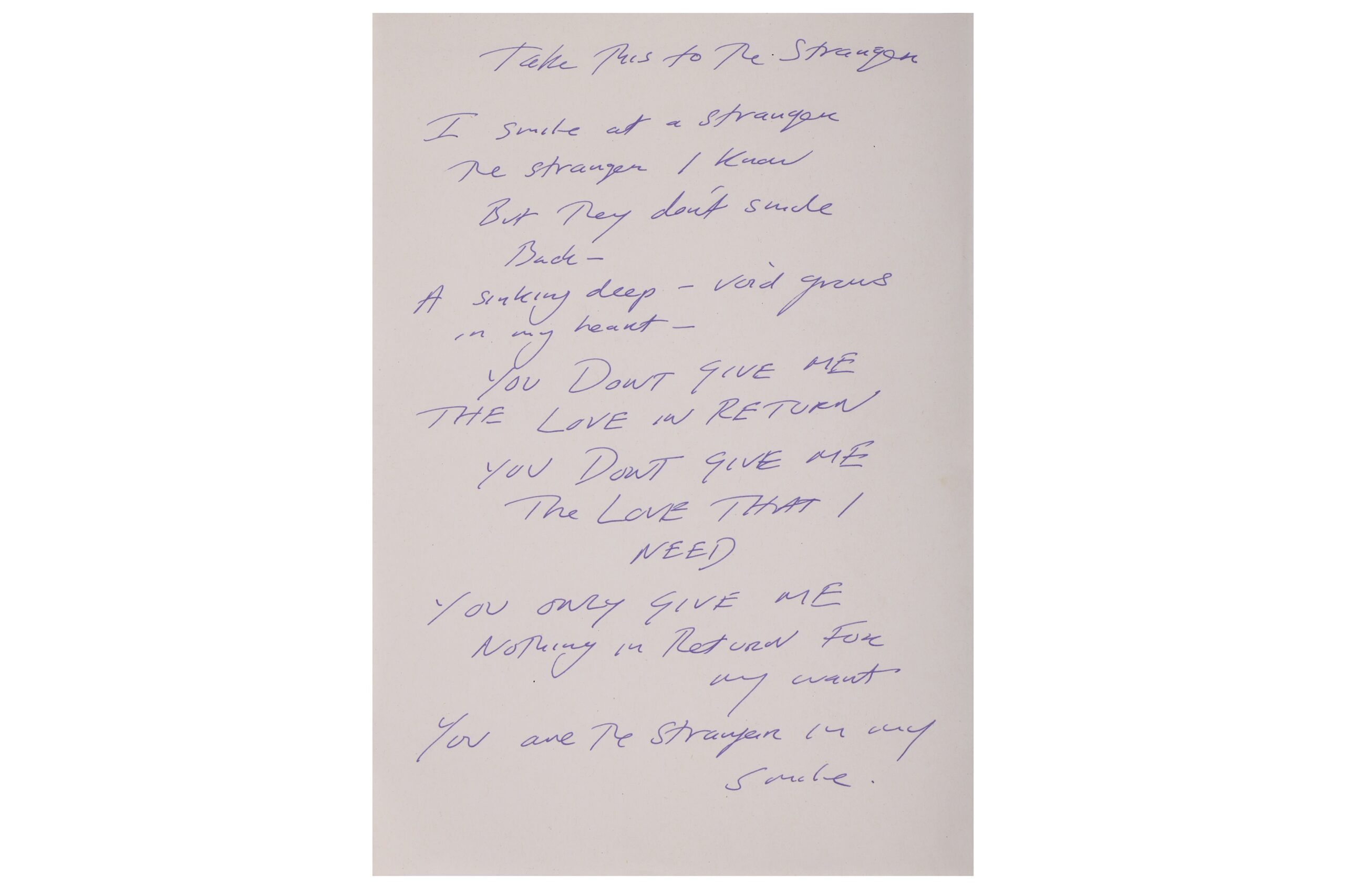 Take This To The Stranger by Tracey Emin