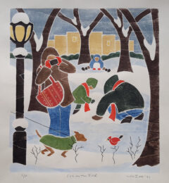 Winter Triptych (Center) – Eye on the Bird by Martha Ives at ebo Gallery