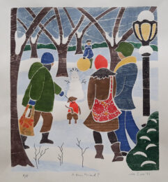 Winter Triptych (Right) – A New Friend by Martha Ives at ebo Gallery