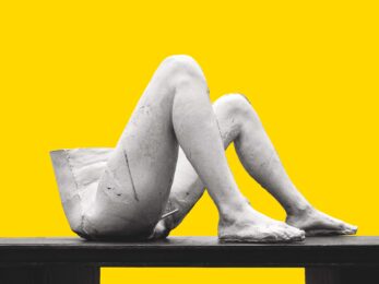 Confrontational Michele Making A Face (Level) by Julian Simmons and Sarah Lucas at Paul Stolper Gallery