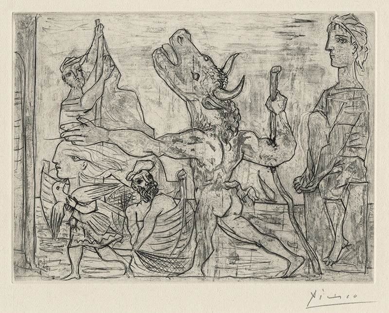 Minotaure aveugle guide par use Fillette, III by Pablo Picasso