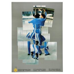 The Skater (Official 1984 Sarajevo Winter Olympics Poster) by David Hockney at Dovehouse Contemporary
