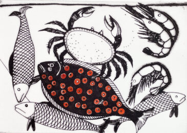 Crab, Plaice and Prawns by Colin Self at Petersburg Press