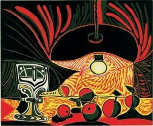 Nature morte au verre sous la lampe by Pablo Picasso at Sylvan Cole Gallery