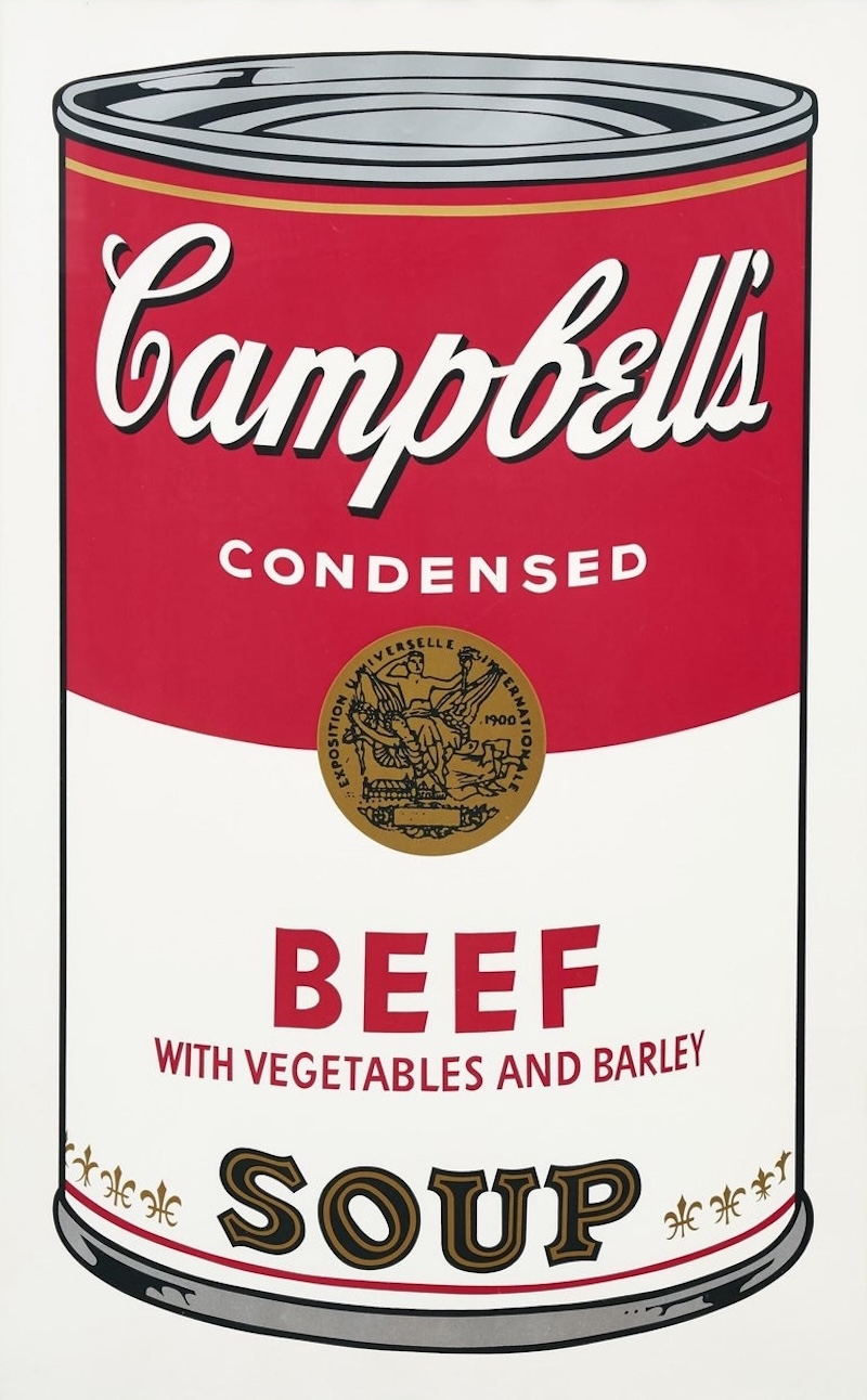 Campbell’s Soup I: Beef with Vegetables and Barley by Andy Warhol