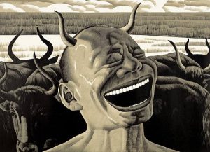 Laughing With Horns (from The Grasslands Series) by Yue Minjun