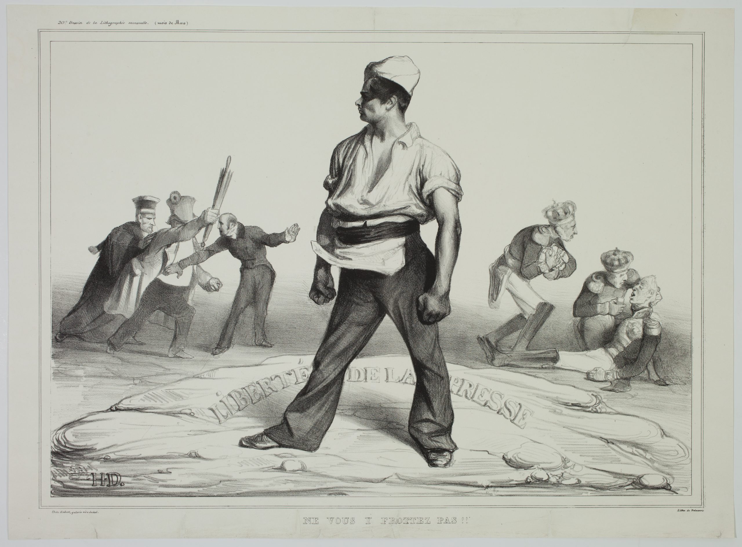 Ne vous y frottez pas !! [Do not get on the wrong side of them!!] by Honoré Daumier
