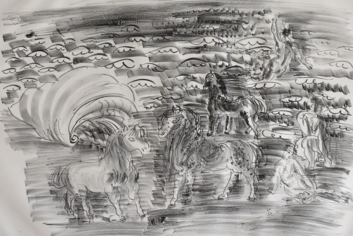 Little Horses, Bathers and Seashell | Petits Chevaux, Baigneuses et Coquillage, 1925 by Raoul Dufy