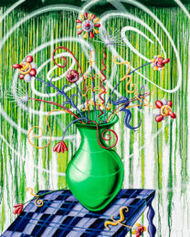 Big Flores Green by Kenny Scharf at Maune Contemporary