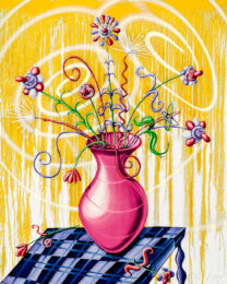 Big Flores Yellow by Kenny Scharf at Maune Contemporary