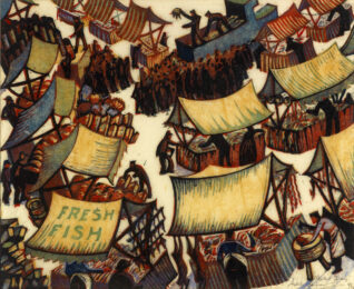 Market Day by Sybil Andrews at Osborne Samuel Gallery