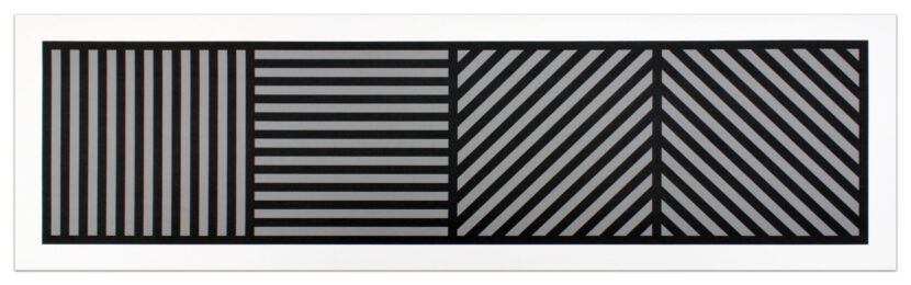 Bands of Lines One Inch Wide in Four Directions in Black & Gray by Sol LeWitt at Krakow Witkin Gallery