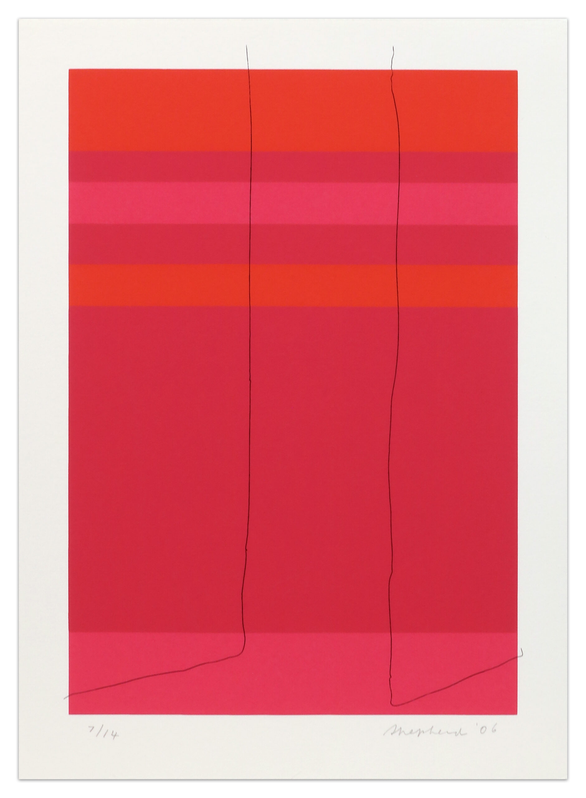 Wire, Porte Fenetre on Pink by Kate Shepherd