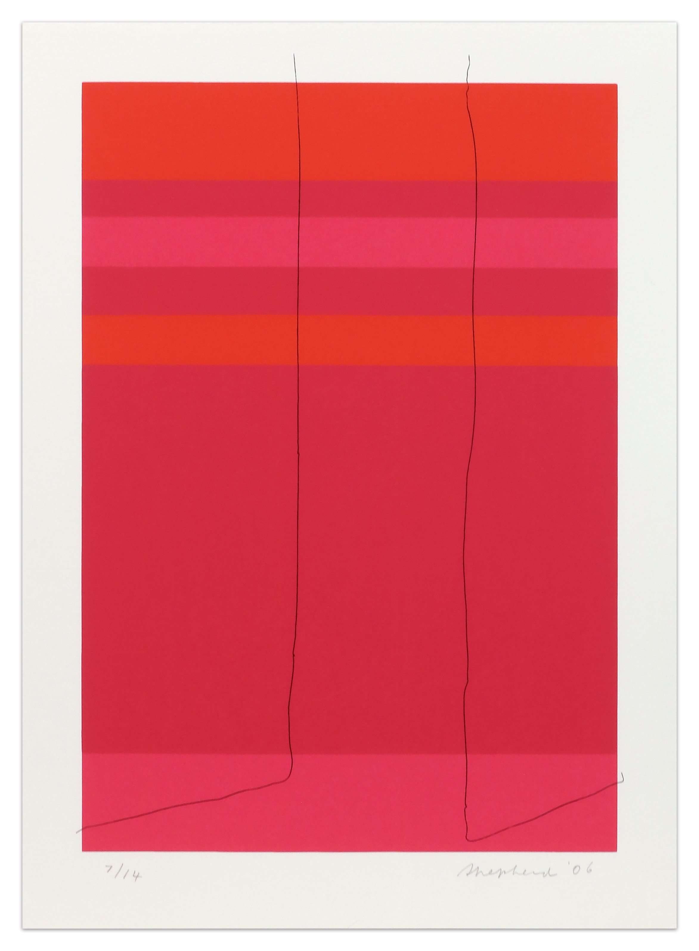 Wire, Porte Fenetre on Pink by Kate Shepherd