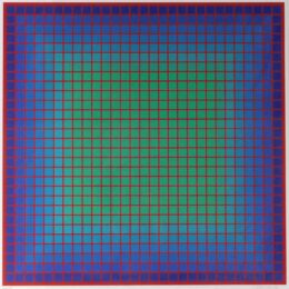 Conferring Blue by Julian Stanczak at Gregg Shienbaum Fine Art