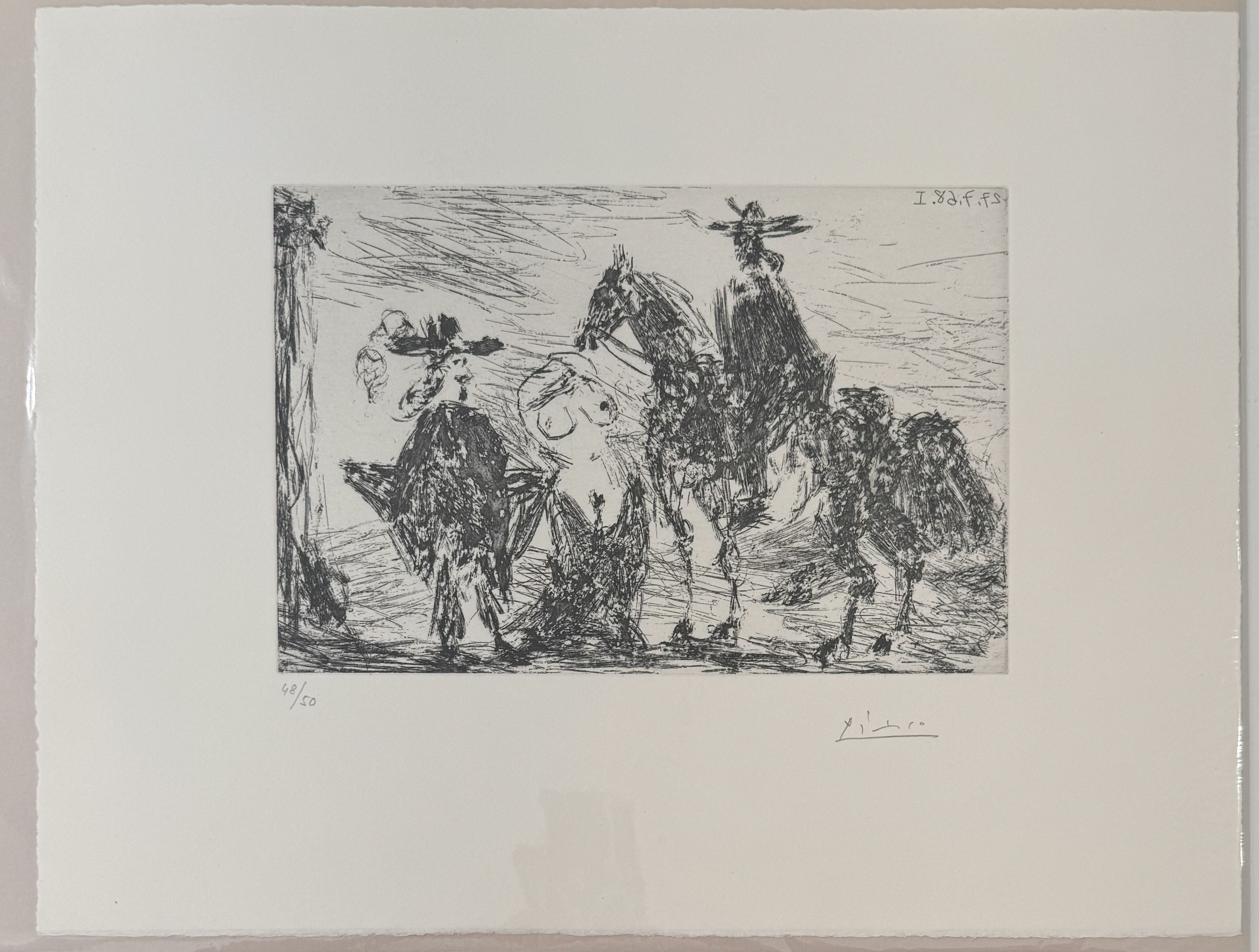 Gentilhomme, Femme honteuse et Reître, from: Séries 347 by Pablo Picasso