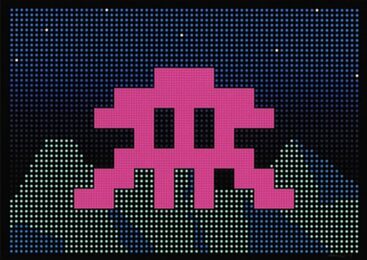 L.e.d by Invader at Dovehouse Contemporary