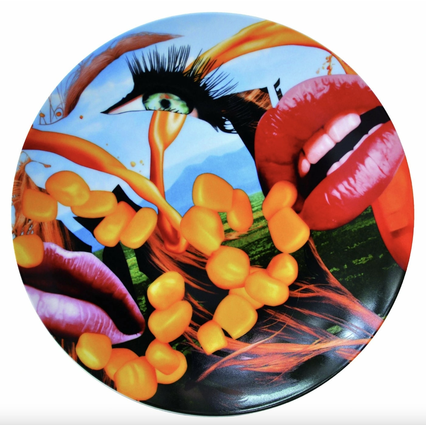 Lips coupe plate by Jeff Koons