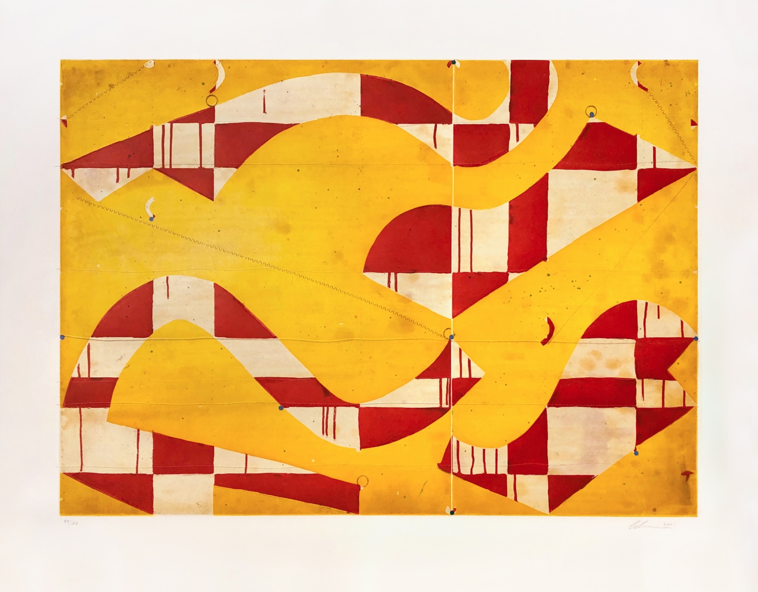 Seven String Etching with Yellow & Red by Caio Fonseca