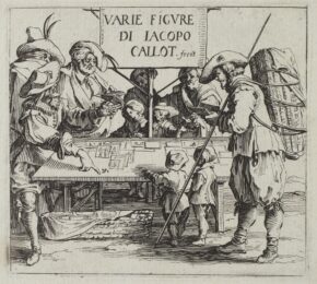 Frontispiece for the series ‘Varie Figure’ by Jacques Callot at Sarah Sauvin