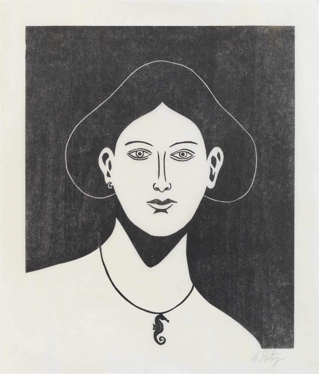 Portrait With A Seahorse Necklace by Nicolas Party