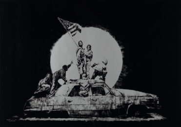 Flag (Silver) by Banksy at Christopher-Clark Fine Art