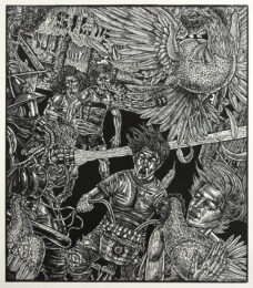 Fried Eggs & Arson by Tom Huck at Tom Hück's Evil Prints