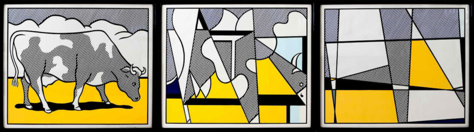 Cow Going Abstract (Cow Tryptich) by Roy Lichtenstein at Christopher-Clark Fine Art