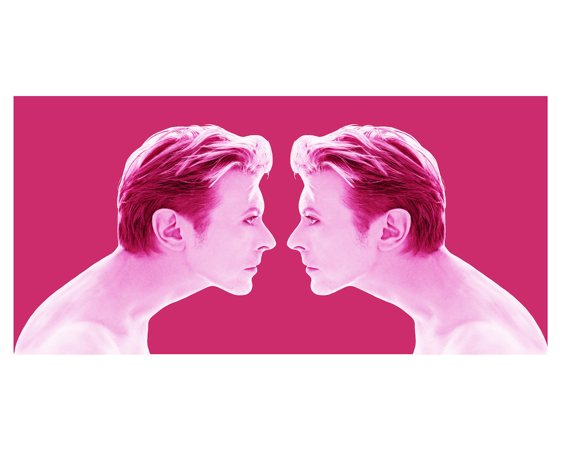 Pink Bowie Double Profile. by Kate Garner