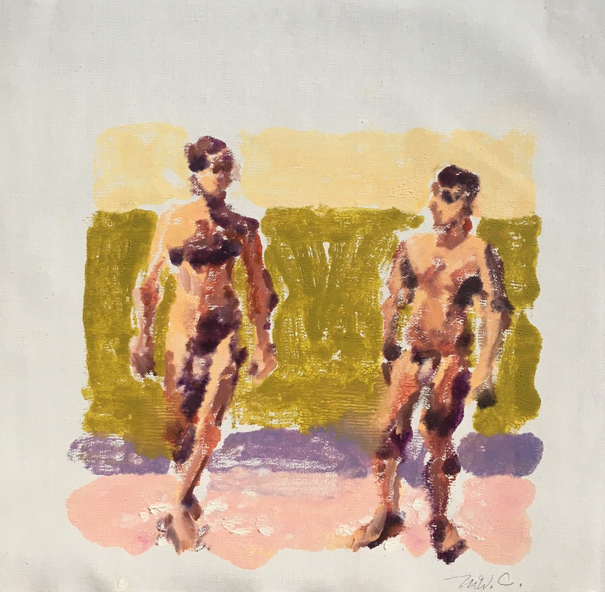 Two Men Olive Green Sea by McWillie Chambers