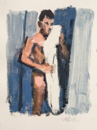 Man in Shower with Towel by McWillie Chambers at William Chambers Art
