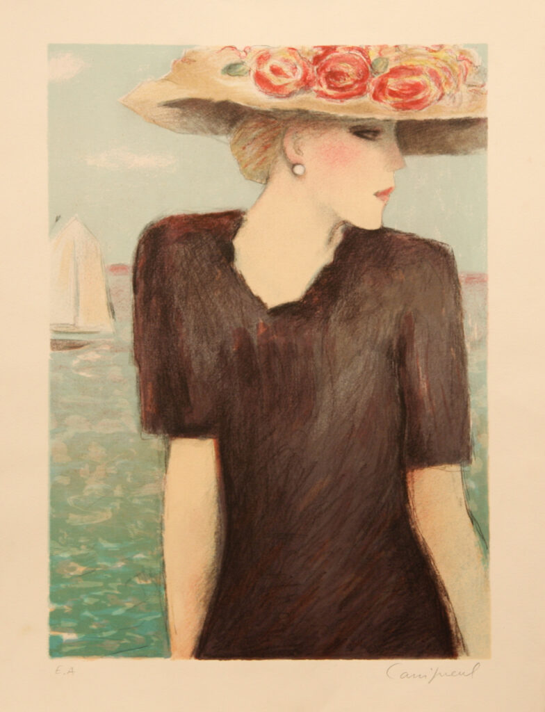 美品　Jean-Pierre Cassigneul lithograph EA Jean-Pierre Cassigneul Le Collier Signed Lithograph sold at