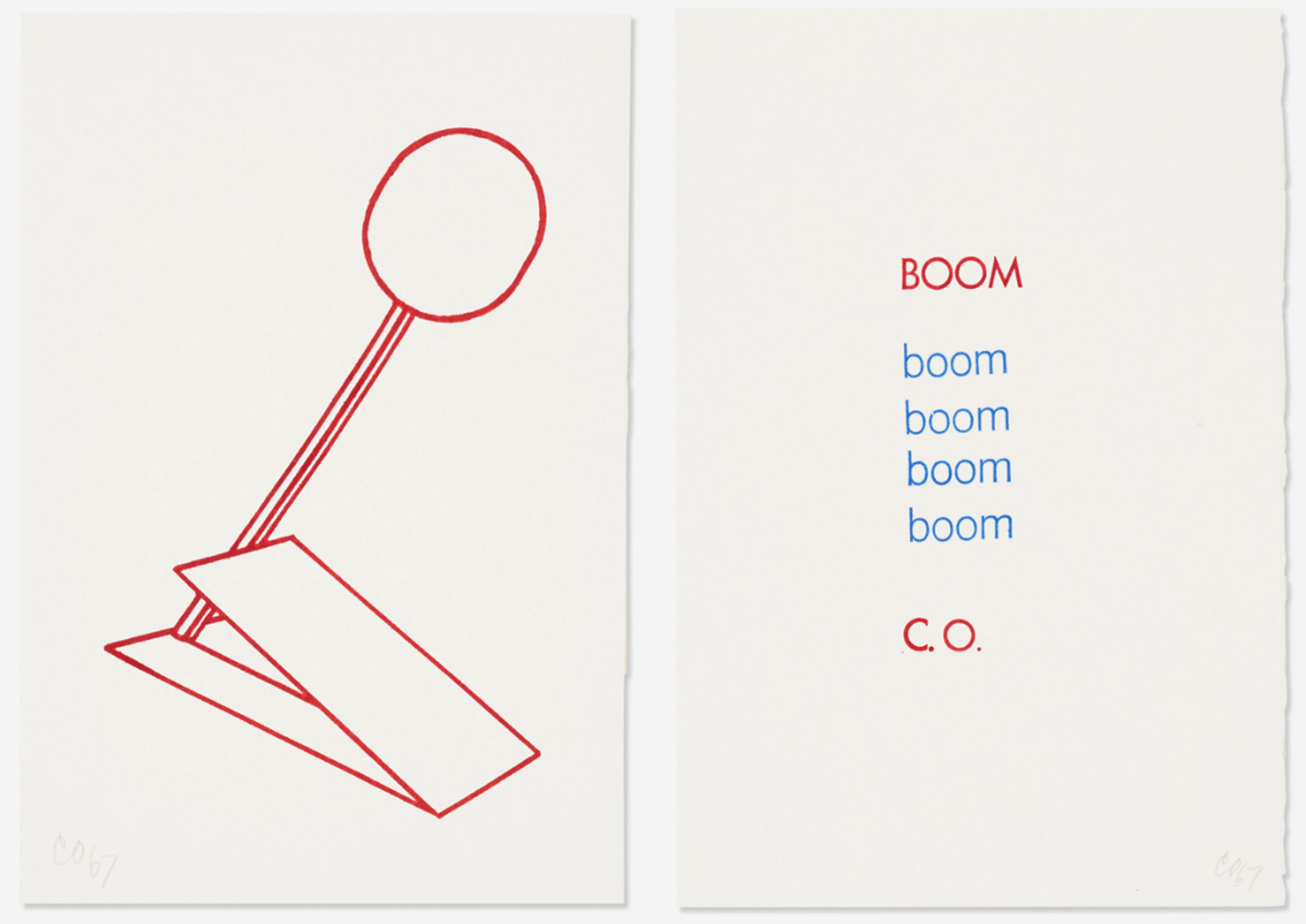 Untitled 2 PLATES (from the Stamped Indelibly Portfolio) by Claes Oldenburg
