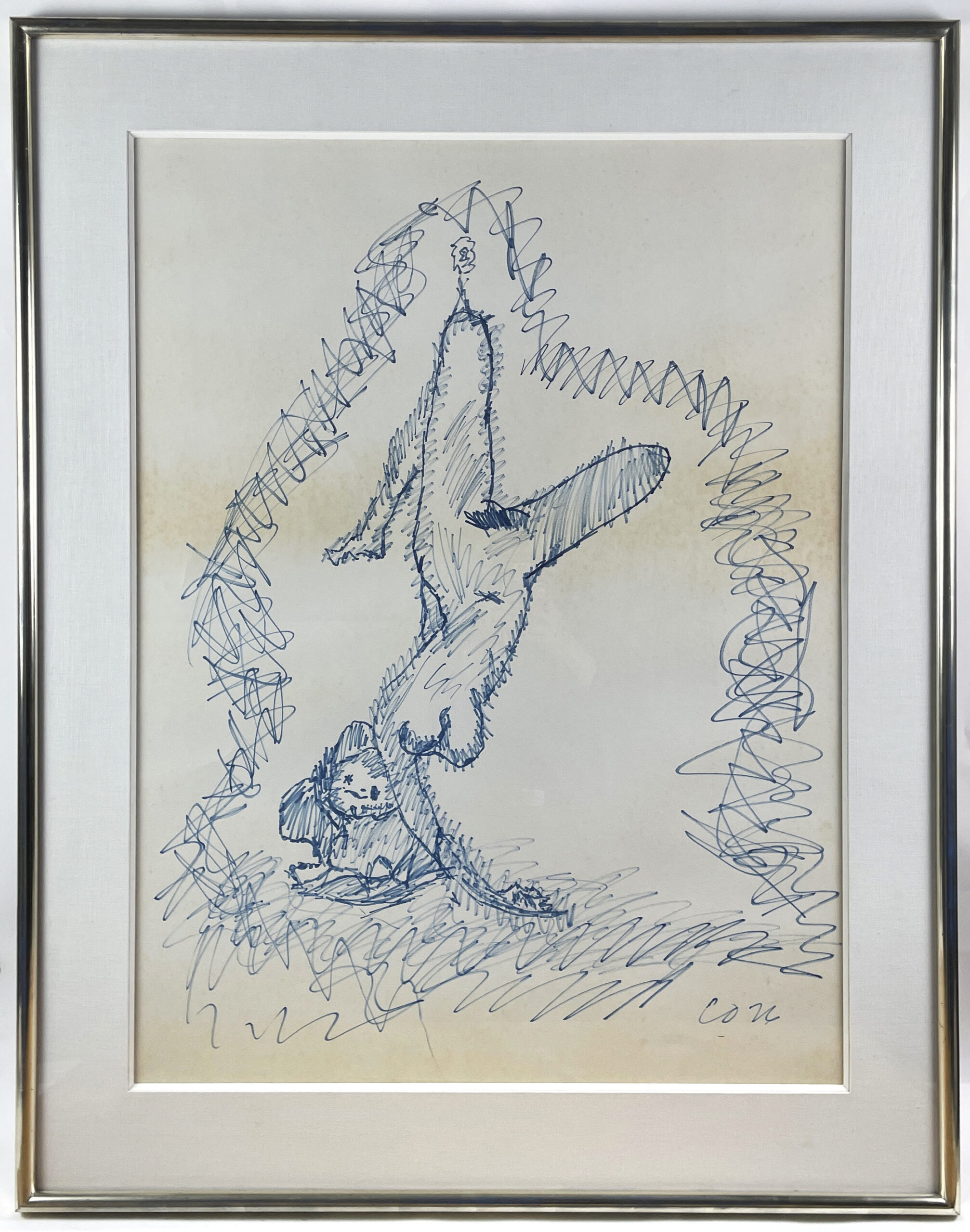 Hanging Woman (framed drawing) by Claes Oldenburg