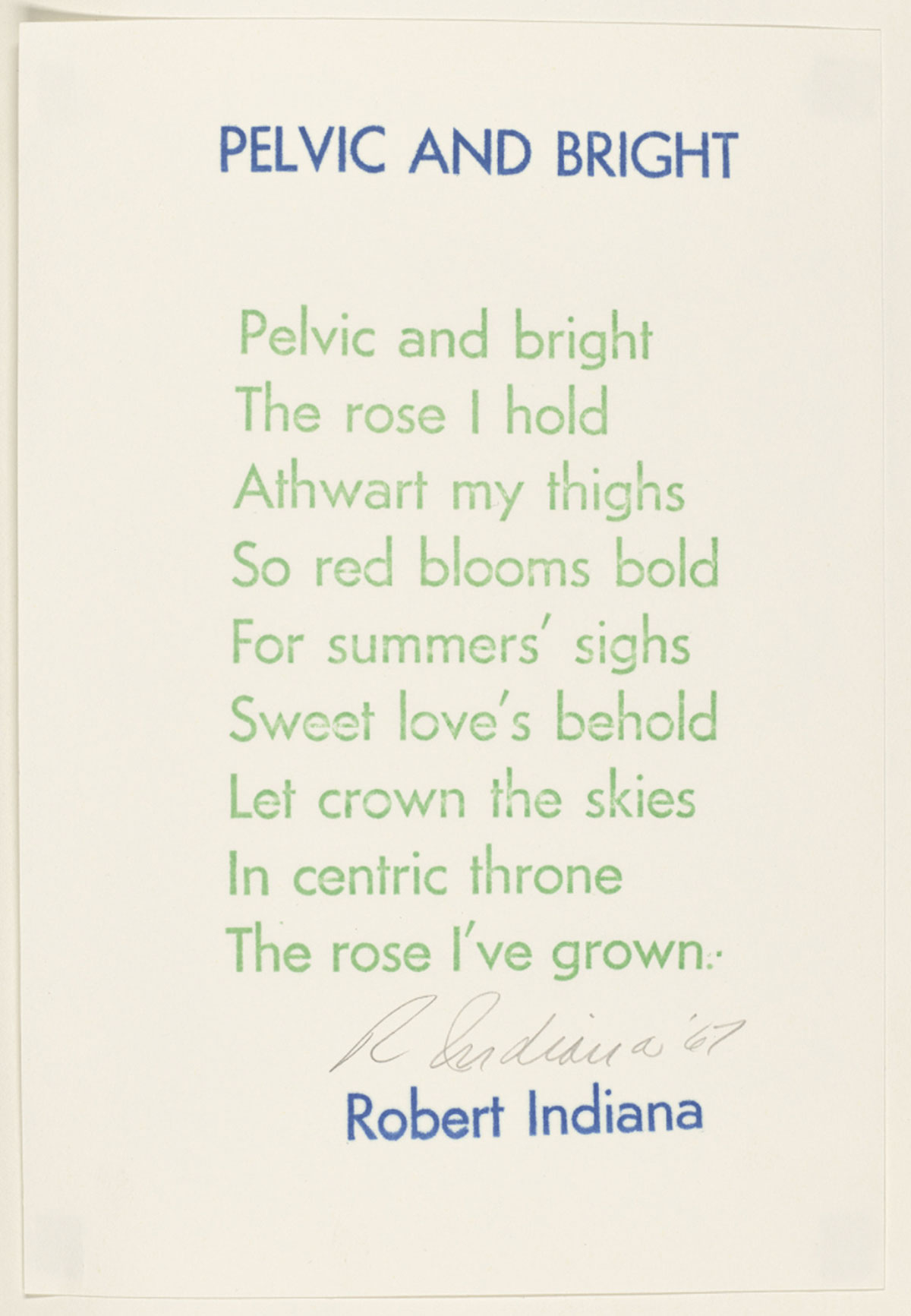 Untitled (from the Stamped Indelibly Portfolio) by Robert Indiana