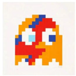 Aladdin sane – orange by Invader at Dovehouse Contemporary