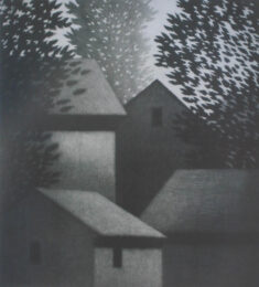 Four houses by Robert Kipniss at ebo Gallery