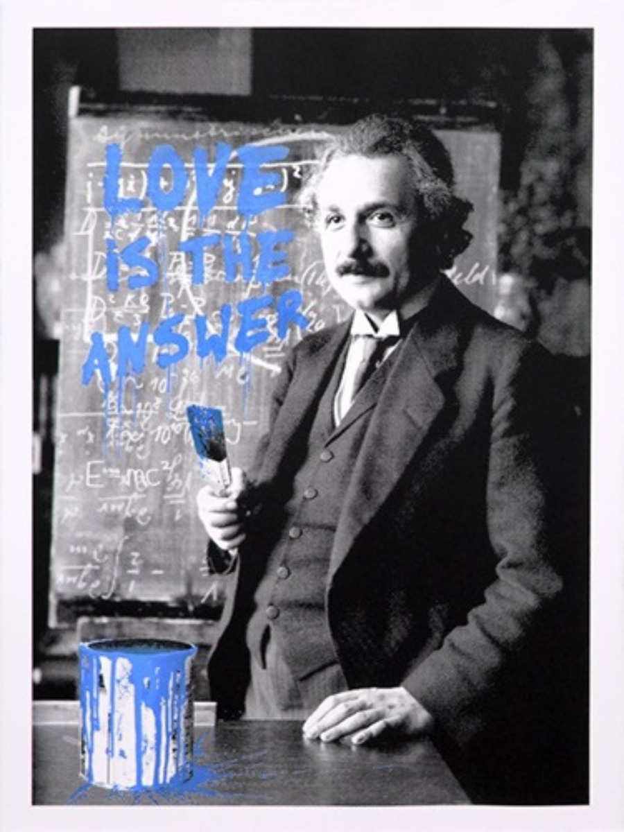 Happy Birthday Einstein! (Blue) by Mr. Brainwash