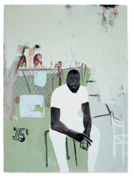 A Self Portrait of an Artist on Narrow Street by Jammie Holmes at Dovehouse Contemporary