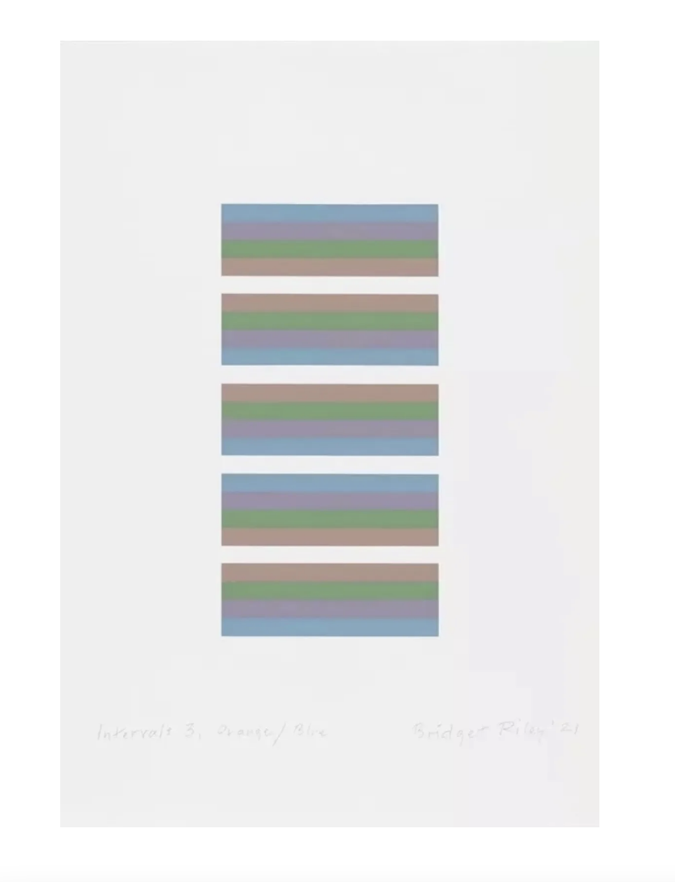 Intervals 3 – orange/blue by Bridget Riley