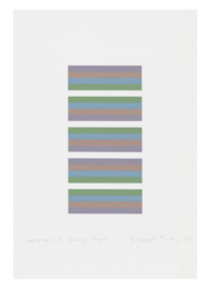 Intervals 3 – green/purple by Bridget Riley at Dovehouse Contemporary