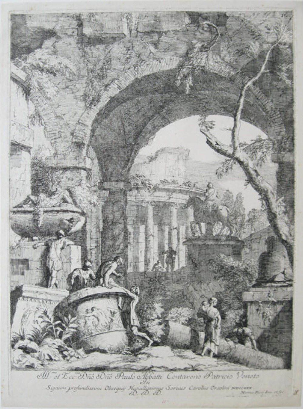 Landscape with Equestrian Monument by Marco Ricci