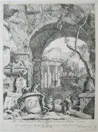 Landscape with Equestrian Monument by Marco Ricci at Jan Johnson Old Master Modern Prints