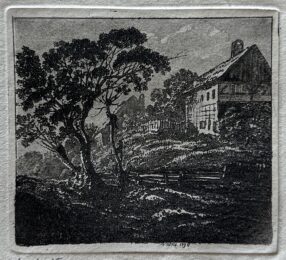 Landschaft mit einer Baumgruppe vorn und zwei Bauernhäusern rechts auf einer Anhöhe by Christoph Nathe at Emanuel von Baeyer - Cabinet